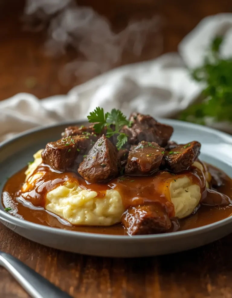 slow cooker beef tips and gravy – Tender Beef Tips and Gravy