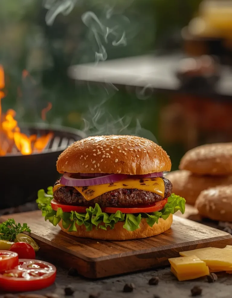 Best Grilled Hamburger Recipe – Juicy Backyard BBQ Cheeseburger