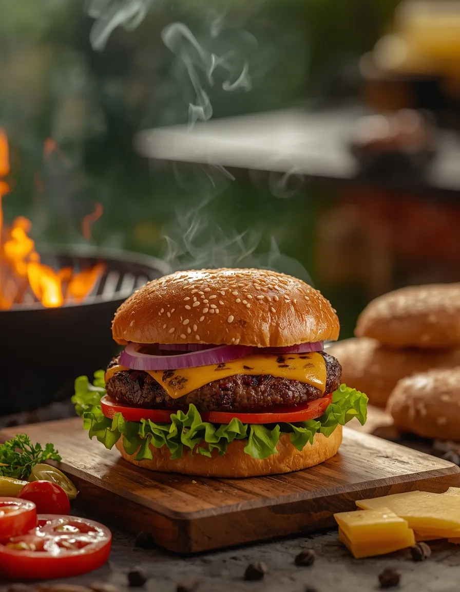 Best Grilled Hamburger Recipe – Juicy Backyard BBQ Cheeseburger
